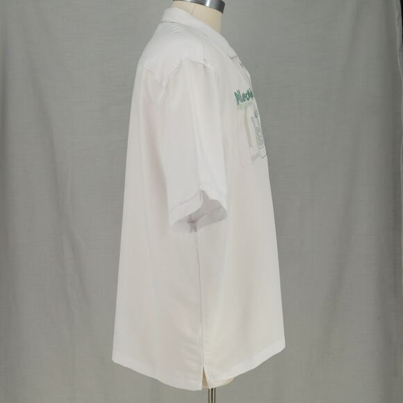 Cubavera Shirt 2XL Mens XXL White Green Embroidery Graphic Linen Cotton Casual - Picture 6 of 16